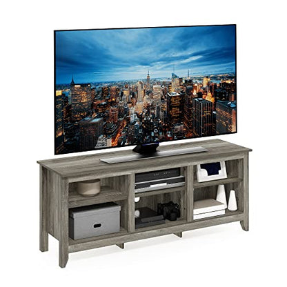 Furinno Jensen TV Stand for TV up to 65 Inch, 2-Tier Grey Entertainment Center, TV Console with Cable Management, for Living Room, Bedroom, Grey Oak - color: Grey Oak
