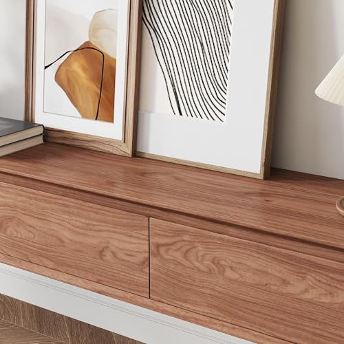 Floating TV Stand - Wall Mounted Mid Century Entertainment Center with 3 Storage Drawers, Modern Media Console Fits 65-85 Inch TV for Living Room(Walnut, 78.74", Wall Mounted (Floating)) - size: 78.74"