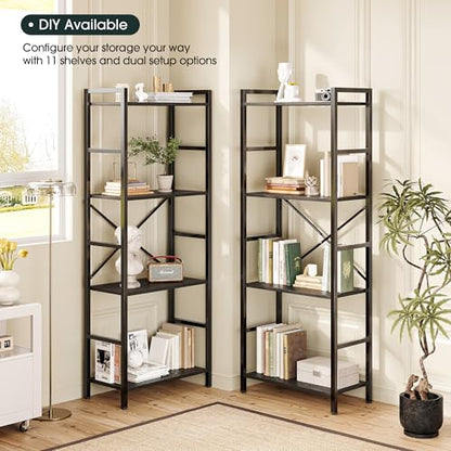 GRUSIGN Triple 4 Tier Book Shelf, Modern Bookcase Shelf, Freestanding Large Display Shelves for Living Room/Office/Garage, Stable Large Bookshelf with Storage for Books/LEGO/Plants, Black - color: Black