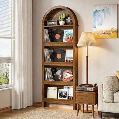Narrow Tall Wall Mounted Bookshelf for Living Room Bedroom (Brown) - color: Brown