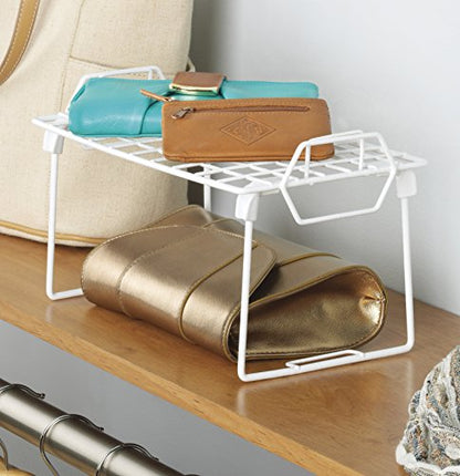 Whitmor Wire Grid Stacking Shelf Small, White - size: 1-TIER, 7"L x 12"W x 7"H