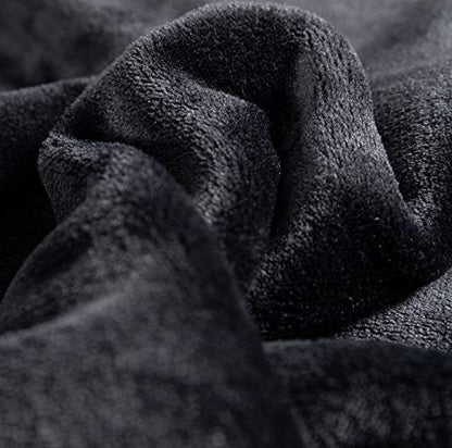 TASTHROW Large Flannel Fleece Throw Blanket, 50×70 Inch - Black | Cozy Lightweight Thick Blanket - All Seasons Suitable for Women, Men and Kids - color: Black, size: 50"x70"