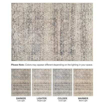 Bloom Rugs Caria Washable Non-Slip 7 ft Runner - Beige Brown/Teal Traditional Runner for Entryway, Hallway, Bathroom, and Kitchen - Exact Size: 2'6" x 7' - color: Beige Brown / Teal, size: 2'6" x 7' (Runner)