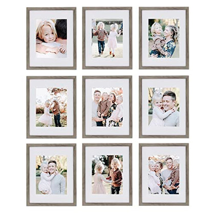 Sheffield Home 9 Piece Gallery Wall Frame Set, 11x14 Inch, Natural - color: Natural, size: 11x14 Inch