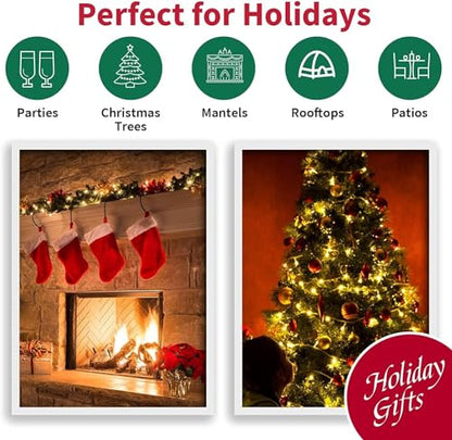100 Count Clear Christmas Lights - 20 ft Ultra Bright White String Lights with Green Wire for Indoor and Outdoor Use, Christmas Trees, Holidays Party Patio Wedding and Garden - color: Clear