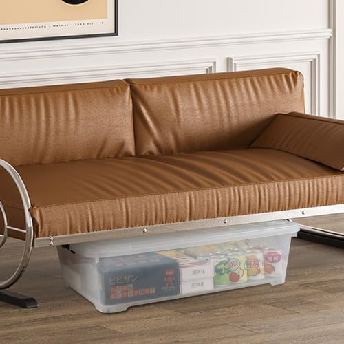 3 Packs 50 Quart Plastic Under Bed Storage Container Bins with Wheels, Large Clear Stackable Organizer Boxes with Lids - size: 50 Quart