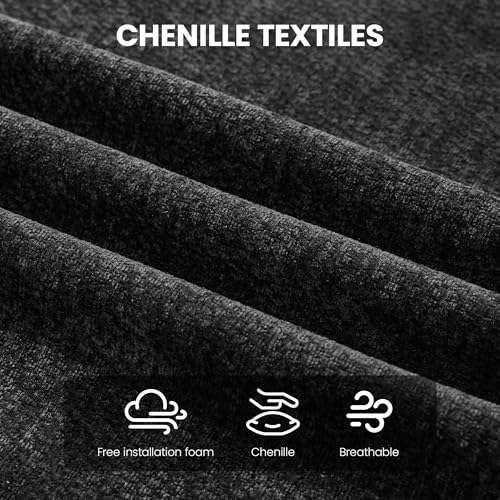 110" Boneless 4 Seater Sofa Couch, Modern Oversized Curved Cloud Sofa, Chenille 4-Seater Deep Seat Sectional Couches for Living Room, No Assembly, Black - color: Black, size: 4-Seater Sofa