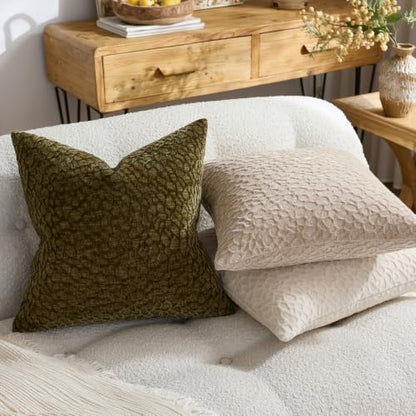Chenille Lumbar Pillow Covers 12x20 Inch Set of 2, Chocolate Brown Textured Raised Abstract Rectangular Pillow Cases, Modern Boho Accent Pillows for Couch Sofa Bed Living Room - color: Chocolate Brown, size: 20" x 12" (Pack of 2)