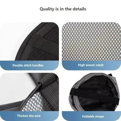 Collapsible Mesh Laundry Hamper, Foldable Dirty Clothes Basket with Handles, 14x14x23 Inch, Large (black) - color: black