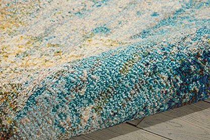 Nourison Home Celestial Sealife 5'3" x Round Area Rug - Easy Clean, Non Shedding, Bed Room, Living Room, Dining Room, Kitchen (5' x Round) - color: Sealife, size: 5'3" (Round)