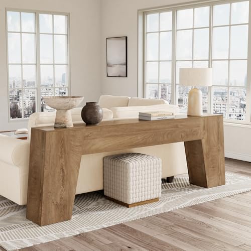 78-Inch Extra Long Sofa Console Table, Natural Oak Brown | Large Farmhouse Wood Behind Couch Table, Modern Accent Entrance Table for Entryway Foyer Living Room Hallway Home - color: Natural Oak
