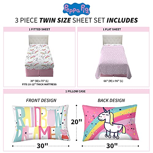 Franco Kids Bedding Super Soft Sheet Set, Twin, Peppa Pig - color: Peppa Pig, size: Twin