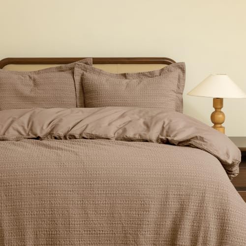 Dreamology Waffle Weave Duvet Cover,Full Size Duvet Cover,100% Cotton | Waffle Duvet Covers with Zipper Closure,Textured & Breathable Duvet Cover Set,Bedding Duvet Cover Sets,3 Pcs (Camel Brown) - color: Camel Brown, size: Full