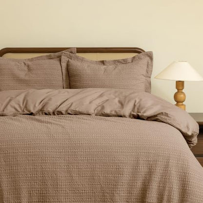 Dreamology Waffle Duvet Cover King,100% Cotton Waffle,Bedding Duvet Cover | Duvet Cover Set with Zipper Closure, Soft Textured & Breathable Duvet Cover,King Duvet Cover Set 3 Pieces (Camel Brown) - color: Camel Brown, size: King