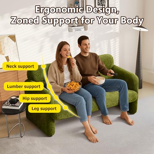 59" W Loveseat Sofa, Modern Love seat Couch, Solid and Easy to Install, Upholstered 2-Seater Couch for Bedroom, Apartment, Living Room，Green - color: Green, size: 30.31"D x 59.08"W x 31.5"H