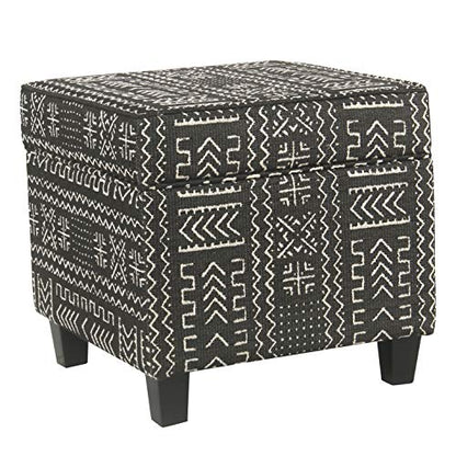 HomePop 18" Classic Square Storage Ottoman - Onyx - color: Onyx