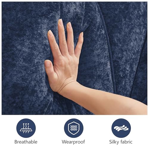 111" Velvet Modular Sofa Cama para Cuarto, Small Couches for Living Room with High Density Sponge, Cloud Loveseat with Tufted Design for Home Theater Study Space, Blue - color: Blue