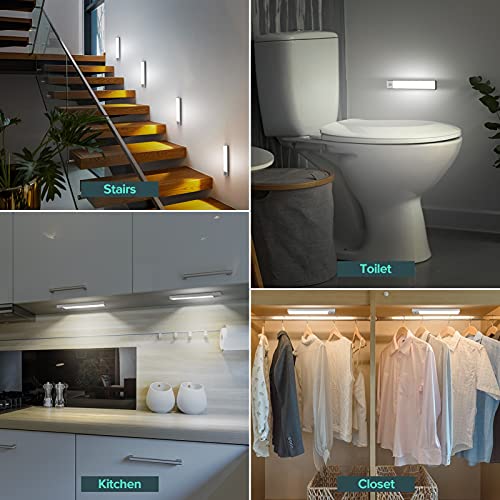 BLS 36 LED Closet Light Battery Powered, Super Bright Under Cabinet Lighting, Motion Sensor Indoor, Wireless, 1500mAh Rechargeable Battery Operated, 3 Pack - color: 5500K Daylight White-8.9 inches-3 Pack