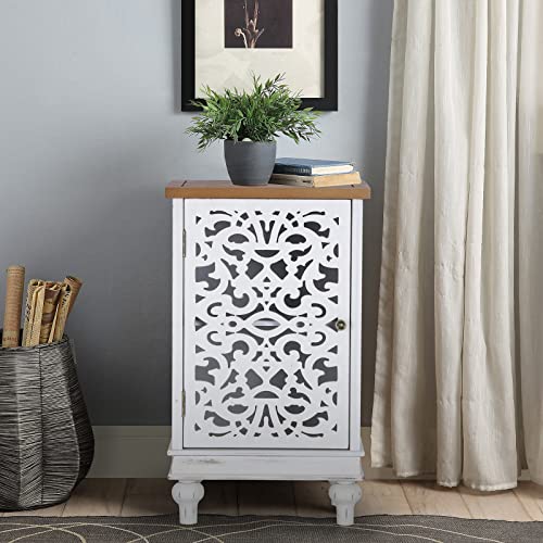 Sophia & William Small Accent Cabinet，Buffet Cabinet Table with Storage | Small Accent Cabinet, White End Side Table with Door, Nightstand, Entryway Buffet Cabinet with Storage, for Hallway, Bathroom - color: White, size: 1-Door