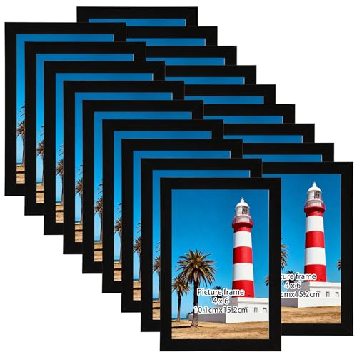 Giftgarden 4x6 Picture Frame Set of 18, Lightweight 4 by 6 Frames Bulk for Gallery Wall Photo Hanging and Tabletop Display, Black - color: Black*18, size: 4x6