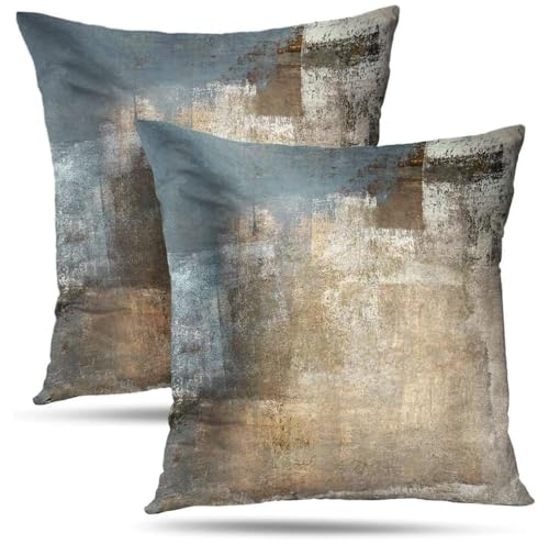 Throw Pillow Covers for Couch, 18x18 Inch, Set of 2, Beige Grey | Decorative Throw Pillow Covers Cushion Covers for Couch Bedroom Sofa Living Room - color: Grey and Beige, size: 18" x 18" (Pack of 2)