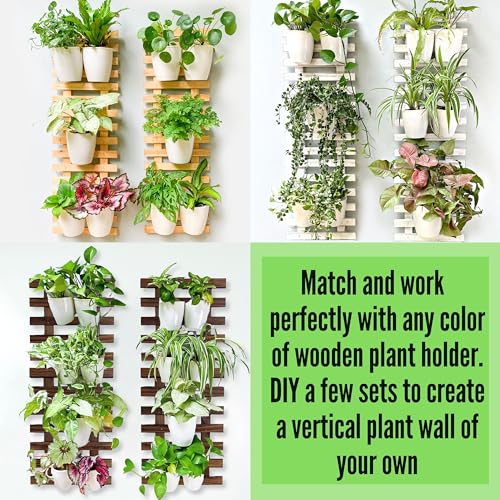 LaLaGreen Self-Watering Wall Planters (4in, 10 Pack) White Indoor Plants | Wall Mount Planter Plant Holder, Modern Hydroponic Wall Pots Vertical Living Plant Garden Decor - size: 4" (10 cm)