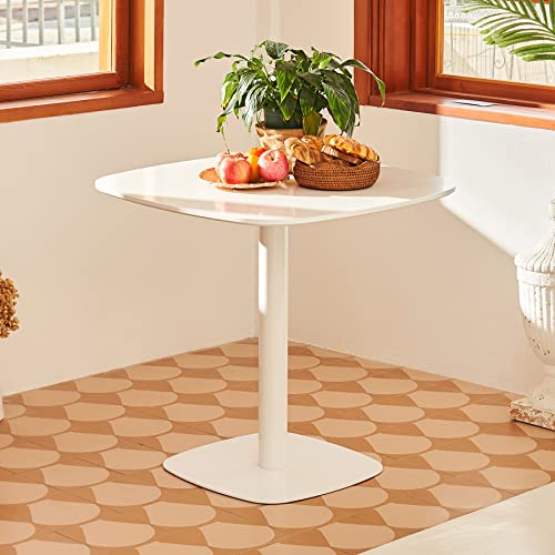 VONLUCE Modern Square Dining Table for 2 and 4 Person, 32 Inch Small Pedestal Kitche Dinner Table, Mid Century Style with 220lb Capacity, White - color: 32" White Squre