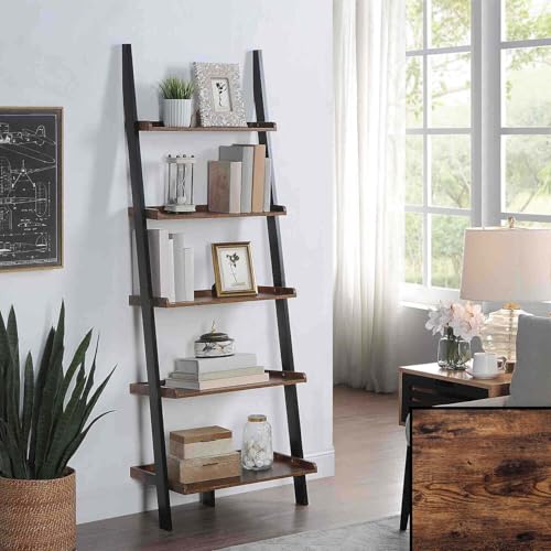 Bookshelf Ladder - 5 Tier Display Shelf - Home Decor Storage Unit - Victorian Style Bookshelf