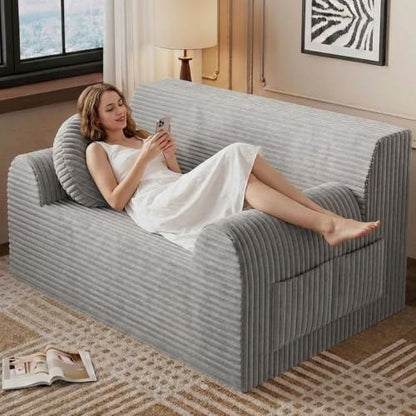 42" Boneless Oversized Chair with Side Pocket, Sofa Small Single Couch in a Box, Deep Seating Boneless Chair for Bedroom Living Room Office Apartment, No Assembly, Light Grey - color: Light Grey, size: 42'' Style 3