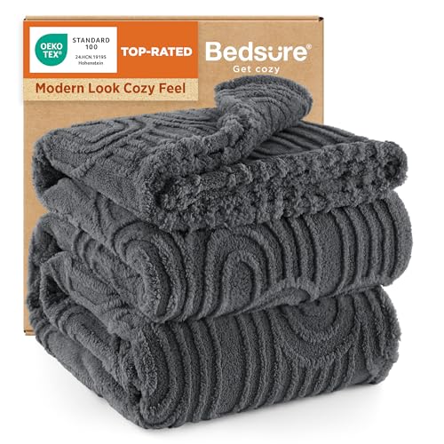 Bedsure GentleSoft Fleece King Size Blanket for Bed - Super Soft & Cozy, Fluffy Blankets for Women & Girls, Ideal for Sofa & Couch, Grey, 108x90 Inches - color: Grey, size: King (108" x 90")