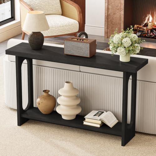 Black Entryway Table, 55‘’ Narrow Wood Console Table Entrance Tables for Front Door Sofa Tables for Entryway, Living Room