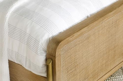 Coaster Home Furnishings - Arini - Wood - Rattan Eastern King Panel Bed with Woven Cane, Metal Tube Legs, and Tall Headboard - Bedroom - Sand Wash and Natural Cane - 224300KE - size: King