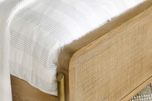 Coaster Home Furnishings - Arini - Wood - Rattan Queen Panel Bed with Woven Cane, Metal Tube Legs, and Tall Headboard - Bedroom - Sand Wash and Natural Cane - 224300Q - size: Queen