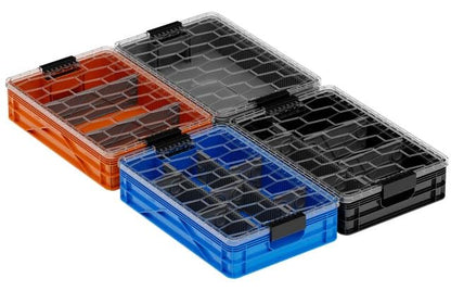 Quarter Crate 4-Pack Stackable Storage Bins, SIDIO Variety | Polypropylene, 14 dividers included, 19.16x12.75x4.57 in, over 1000 lb stack, lids sold separately - color: Sidio Variety