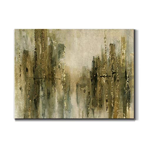 Renditions Gallery Canvas Abstract Wall Art Home Paintings & Prints Golden Glittering City Lines Glam Modern Wall Hanging Decorations for Bedroom Living Room Office Kitchen - 8"x12" LT10 - color: Gold City, size: 12"L x 8"W
