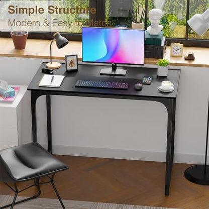 FDW 39 inches Computer Desk, Modern Simple Style Desk for Home Office, Study Student Writing Desk,Black - color: Black, size: 40 Inches