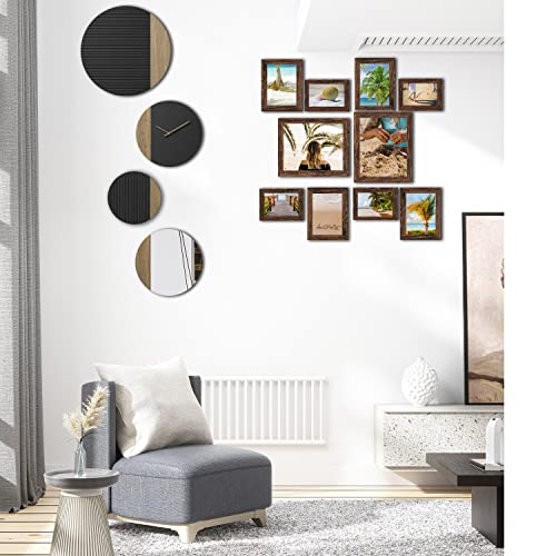 xnlkros Picture Frame Set 10 pack, Farmhouse Photo Frames, Gallery Wall Frame Collage, 8x10 5x7 4x6 Frames in 3 Different Finishes Picture Frames For Wall or Desk,Dark Brown - color: Dark Brown