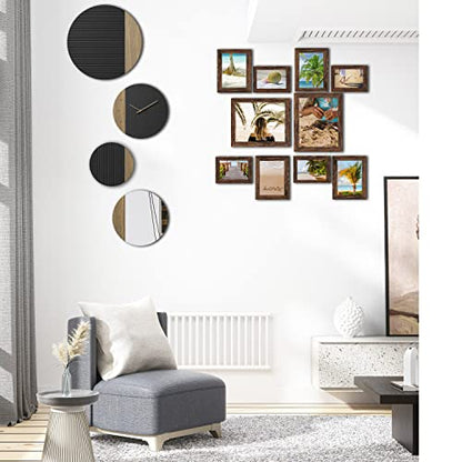 xnlkros Picture Frame Set 10 pack, Farmhouse Photo Frames, Gallery Wall Frame Collage, 8x10 5x7 4x6 Frames in 3 Different Finishes Picture Frames For Wall or Desk,Dark Brown - color: Dark Brown