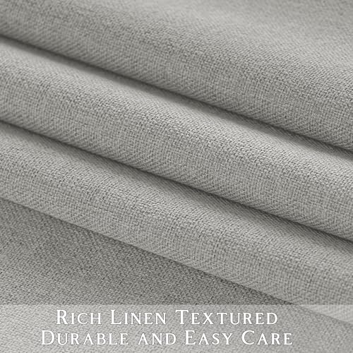 ChrisDowa Light Grey Blackout Curtains 45 Inches Long 2 Panels for Bedroom | Room Darkening,Light Blocking,Thermal Insulated,Faux Linen,Farmhouse,Grommet,Window Treatment,Drapes,Living Room,52x45 - color: Light Grey, size: 52"W x 45"L (Pack of 2)