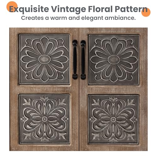 HOMPUS 48'' Tall Farmhouse Accent Cabinet with Doors, Modern Wood Storage Cabinet, Sideboard Buffet Cabinet with 2 Drawers & Shelves for Living Room, Entryway, Dining Room, Natural Wood - size: 27'' (2 Drawers & 2 Doors)