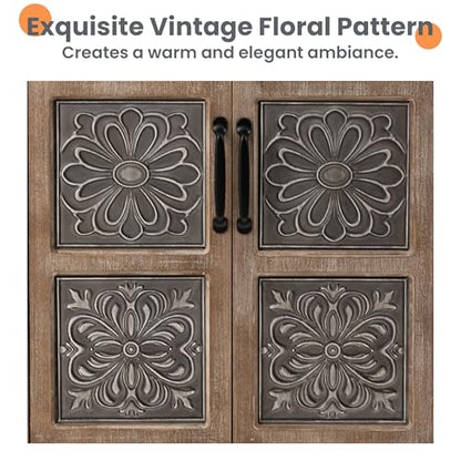 HOMPUS 48'' Tall Farmhouse Accent Cabinet with Doors, Modern Wood Storage Cabinet, Sideboard Buffet Cabinet with 2 Drawers & Shelves for Living Room, Entryway, Dining Room, Natural Wood - size: 27'' (2 Drawers & 2 Doors)