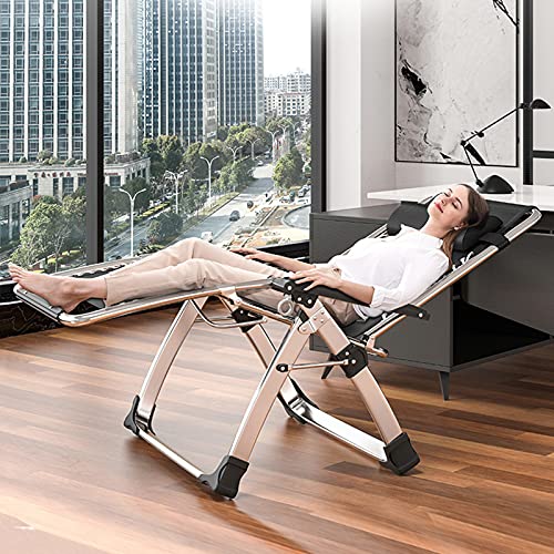 Comfy Folding Chair, Folding Lounge Chair with Cushion, Reclining Chair - color: Smoky Gray