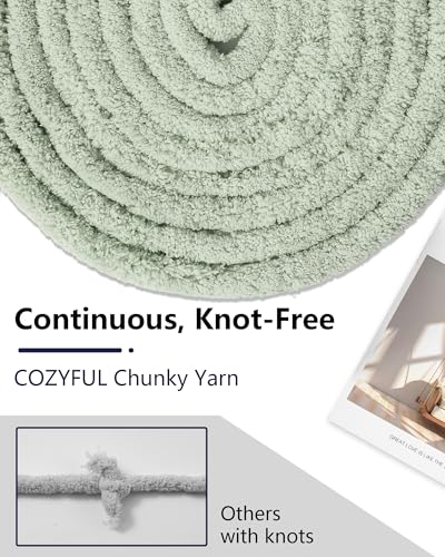 Cozyful Chunky Yarn for Hand Knitting, #9 Thick Jumbo Big Chunky Yarn for Crocheting, Super Chunky Knit Blanket Yarns, Large Chunky Chenille Yarns, 8 Pack (30 yds 8 oz Each Skein), Sage Green - color: Sage Green