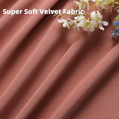Joydeco Pink Velvet Curtains 63 inch Length 2 Panels, Luxury Blackout Rod Pocket Thermal Insulated Window Curtains, Super Soft Room Darkening Drapes for Living Dining Room Bedroom,W52 x L63 inches - color: Rod Pocket | Pink, size: 52"W x 63"L (Pack of 2)