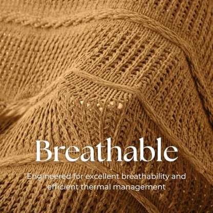 Boho Knitted Chenille Blanket with Tassels - Lightweight & Soft All-Season Throw - 3D Classic Pattern for Living Room Bedroom Couch, Amber Brown, Twin 60"x80" - color: Amber Brown, size: Twin
