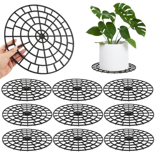10 PCS Plant Risers for Pots, 11 Inch Plant Level Pot Elevator, Patio & Deck Floor Protector Base, Adjustable Planter Pot Trivets Stands for Indoor Outdoor Garden