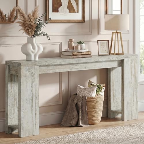 1Easylife 70.9-Inch Farmhouse Console Table, Narrow Wooden Sofa Table | Extra Long Entryway Accent Table for Living Room, Hallway, Entrance, Foyer, Distressed White - color: Distressed White