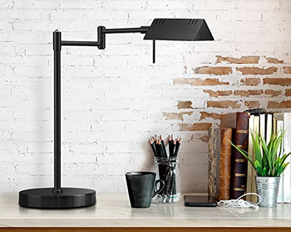 O'Bright LED Pharmacy Table Lamp, Full Range Dimming, 12W LED, 360 Degree Swing Arms, Desk, Reading, Craft, Work Lamp, ETL Tested, Black - color: Black