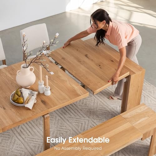 Transformer Table Solid Wood Extendable Dining Table, Natural | Expandable Dining Room Table, Space-Saving Furniture, Kitchen and Dining Room Furniture, Table + Bench + Coffee Table - color: Natural, size: Table + Bench + Coffee Table