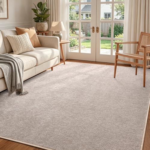 4x6 Oatmeal/White Area Rug Non-Slip Washable Soft for Bedroom Living Room | Soft丨Stays Put丨Low Pile Thin丨Lays Flat丨Kid & Pet Friendly丨Dorm丨Dining Room丨Nursery丨Indoor丨Laundry丨Kids Room丨Carpet丨Home Decor - color: Light Tan, size: 4' x 6' (Rectangular)